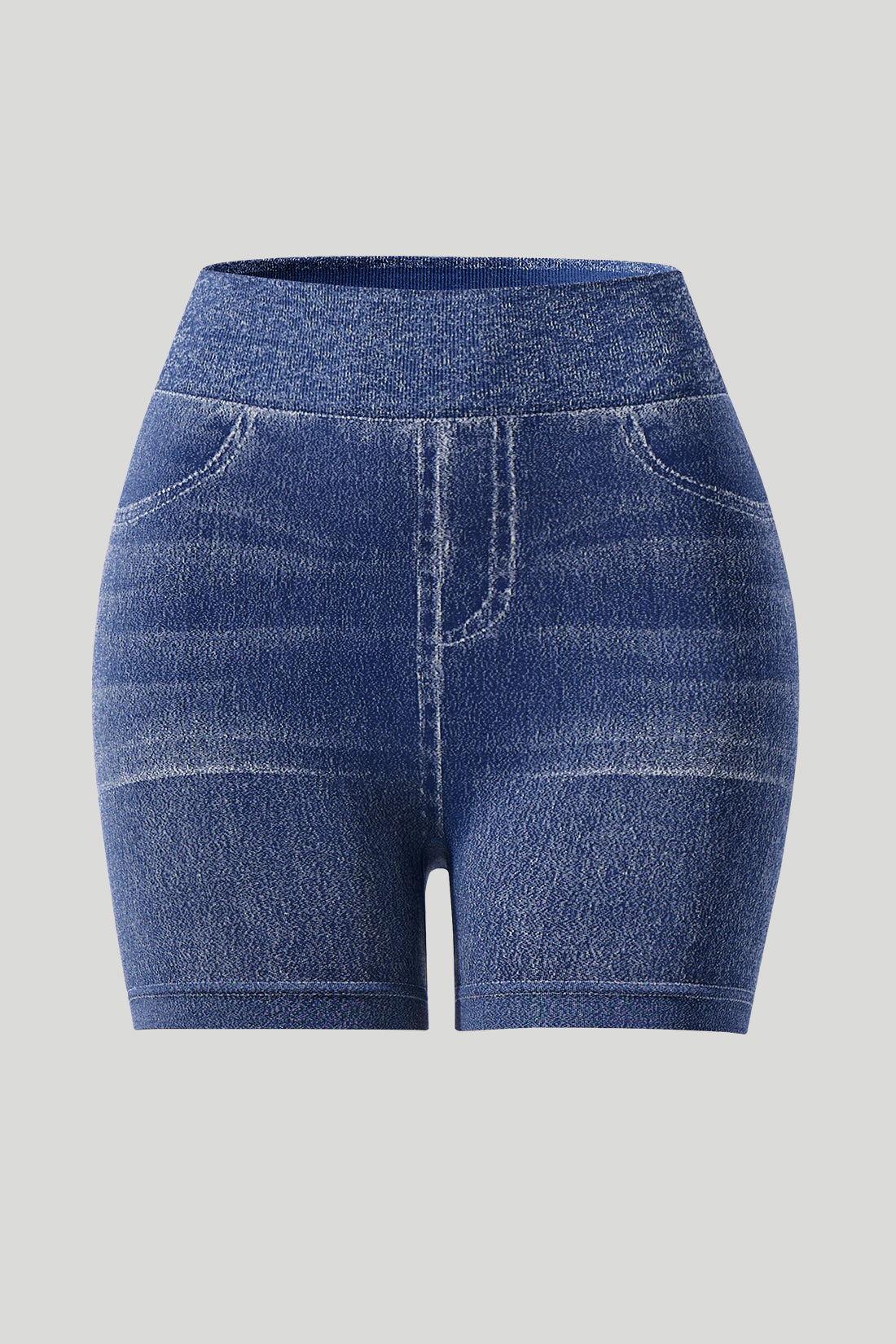 *Market-leading*Stretchy Faux Denim Short Pants