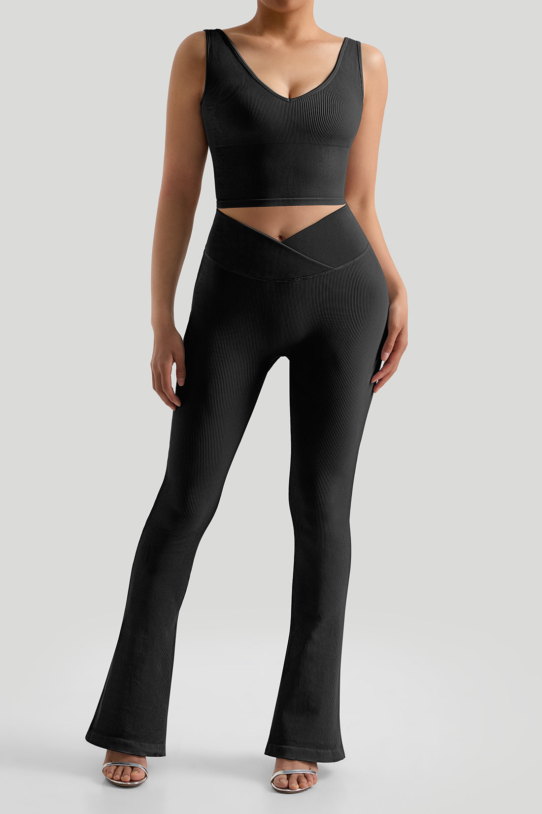 *Market-leading*Comfortable Deep V-Neck Tank Top and legging Set
