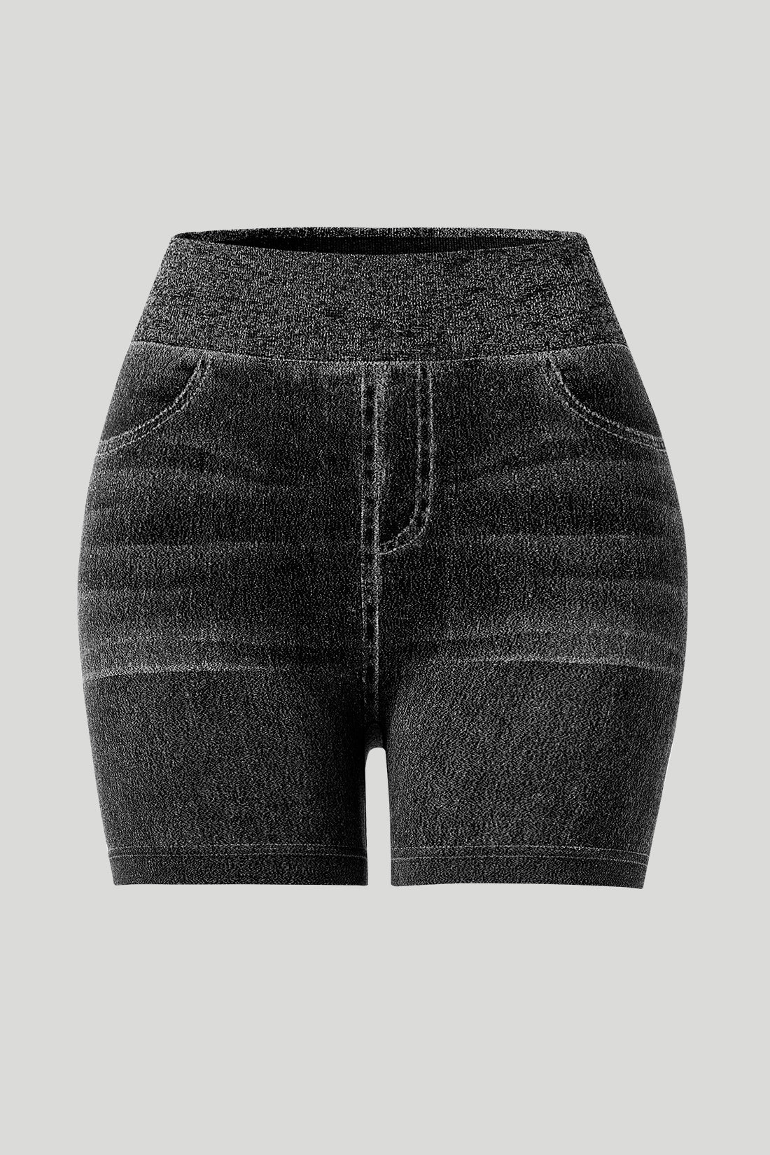 *Market-leading*Stretchy Faux Denim Short Pants