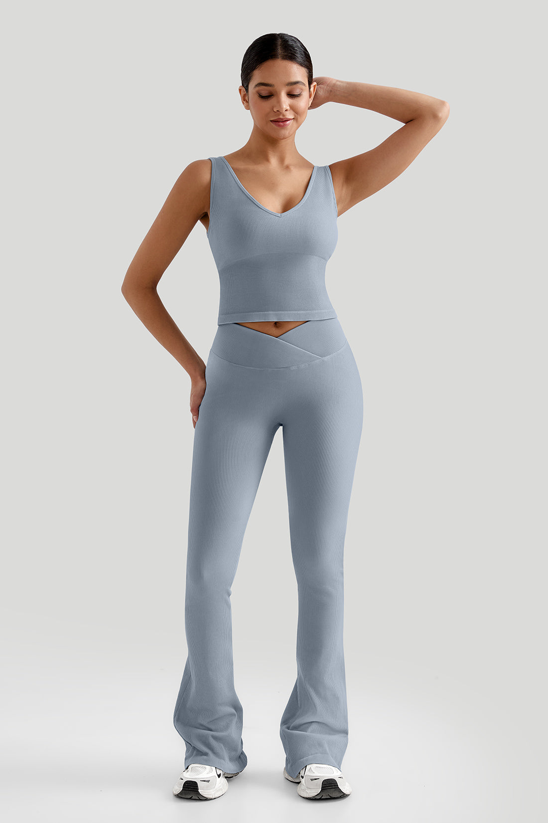 *Market-leading*Comfortable Deep V-Neck Tank Top and legging Set