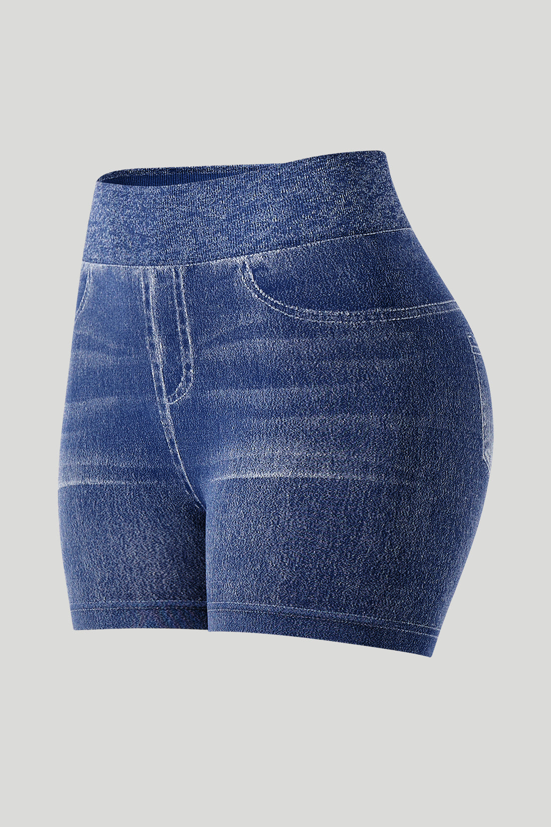 *Market-leading*Stretchy Faux Denim Short Pants