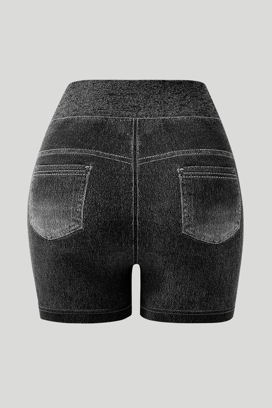 *Market-leading*Stretchy Faux Denim Short Pants