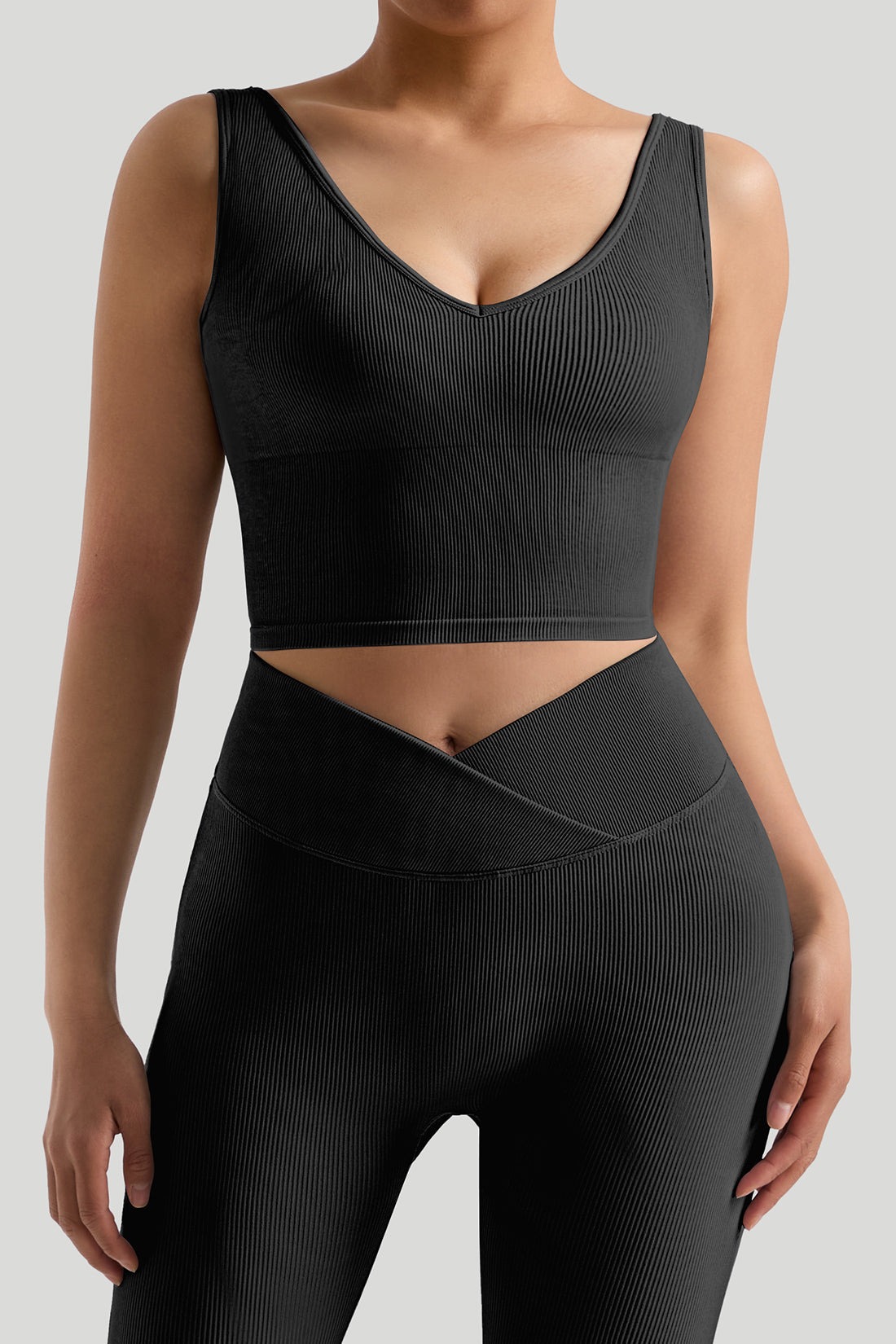 *Market-leading*Comfortable Deep V-Neck Tank Top and legging Set