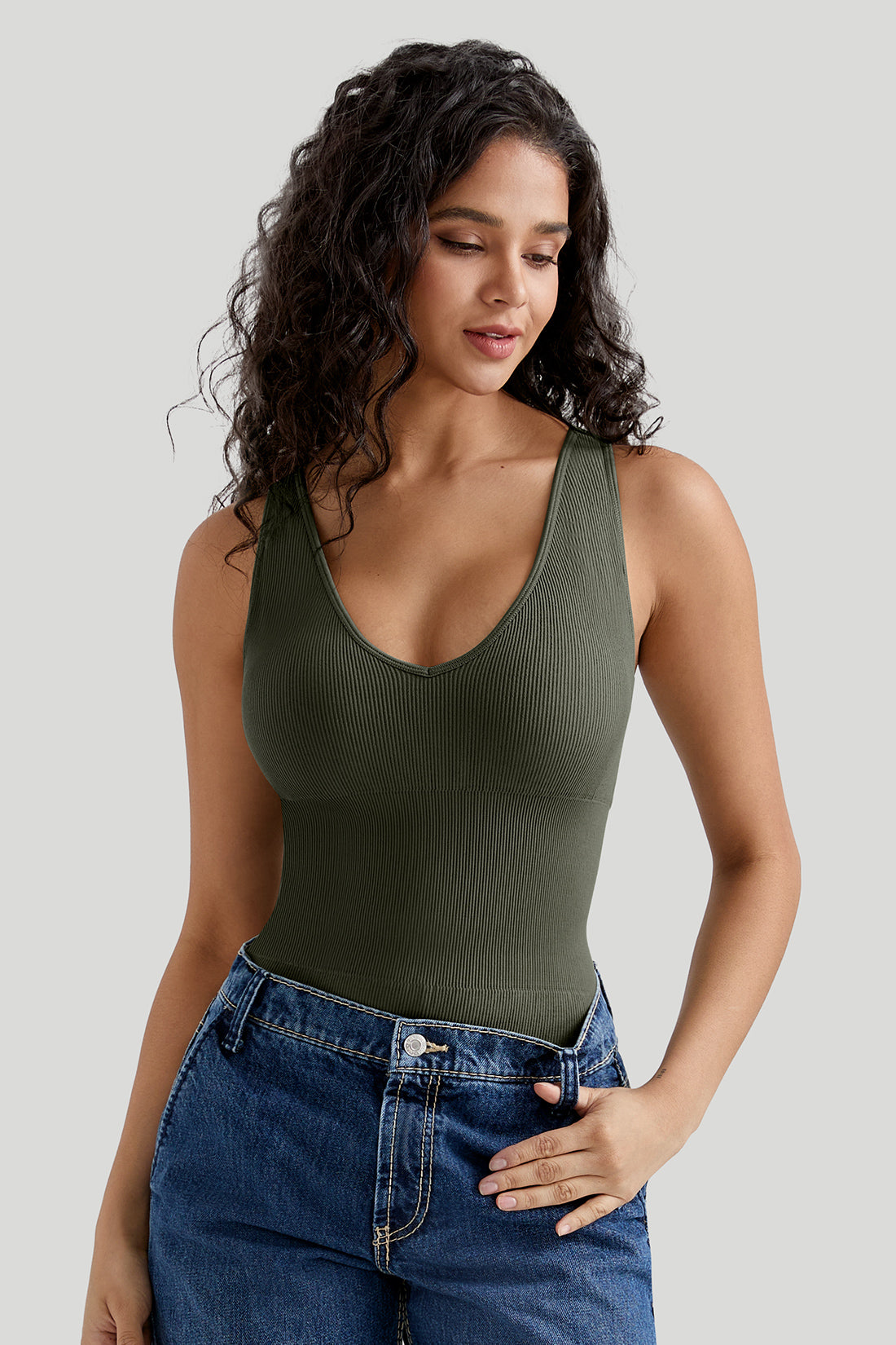 *Market-leading*Comfortable Deep V-Neck bodysuit