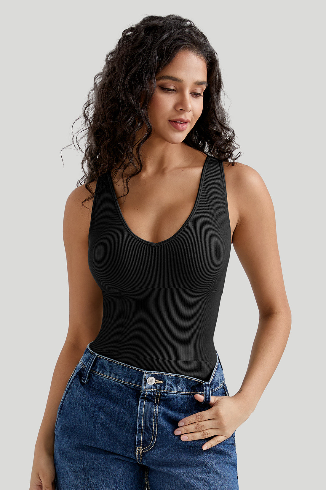 *Market-leading*Comfortable Deep V-Neck bodysuit