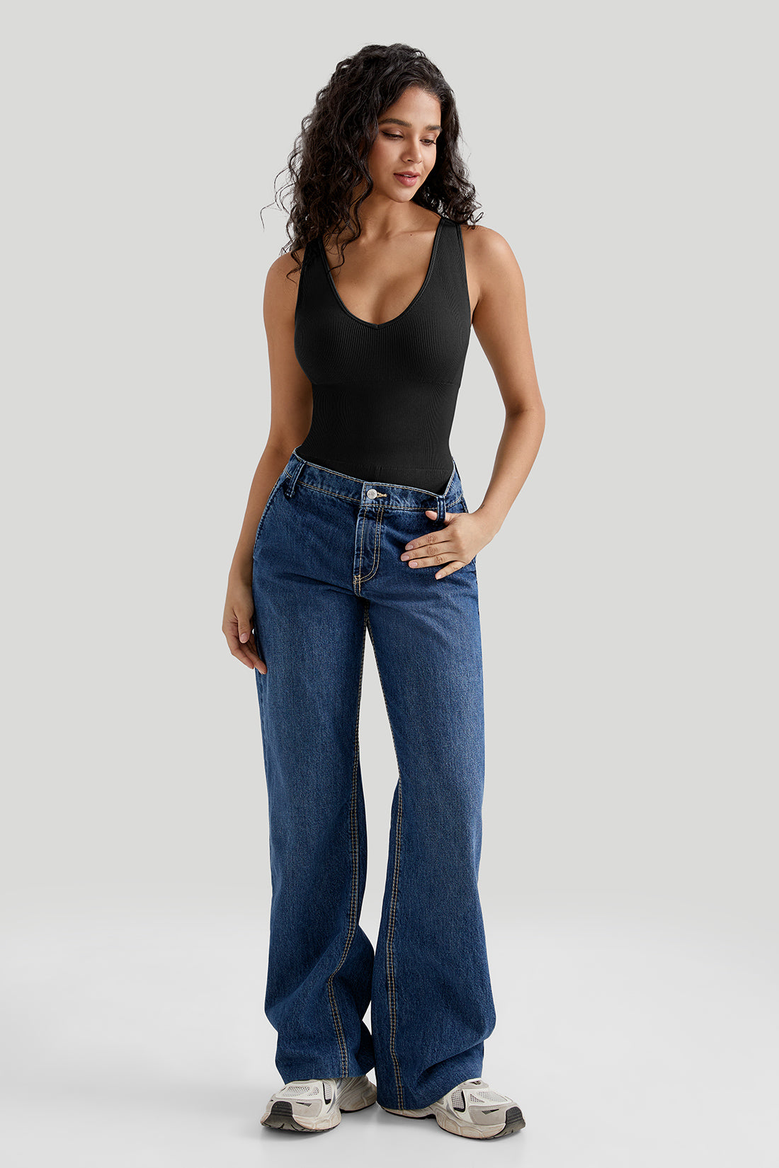 *Market-leading*Comfortable Deep V-Neck bodysuit
