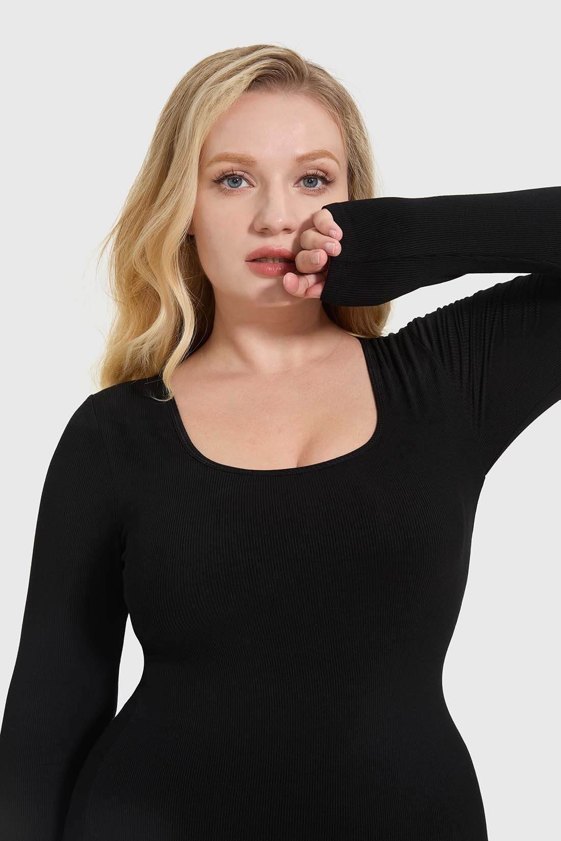 Sculpting Longsleeve Dress With Built in Shapewear