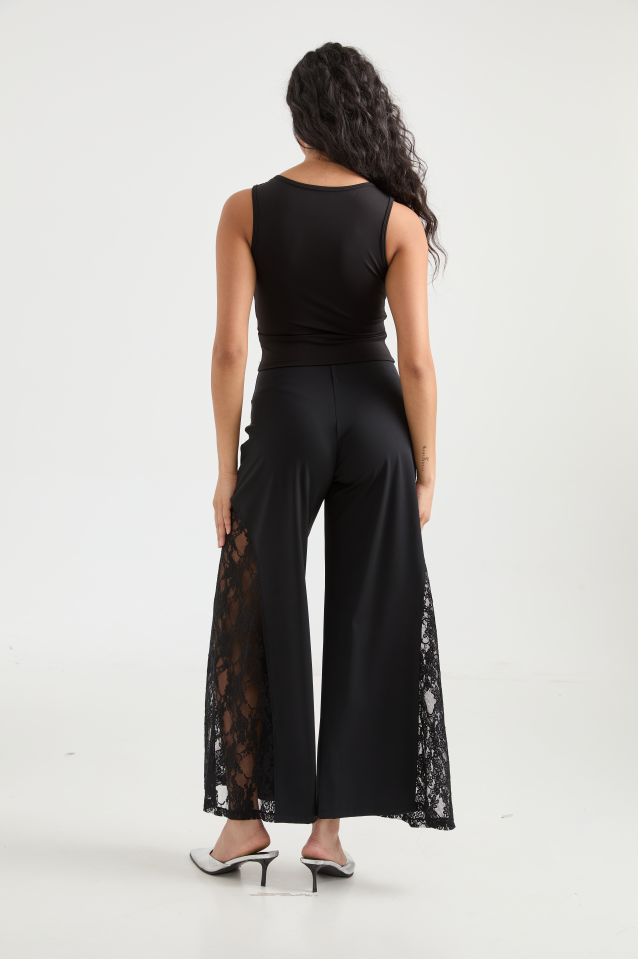 *Market-leading*Comfortable Sleeveless top and Lace Wide-leg Set