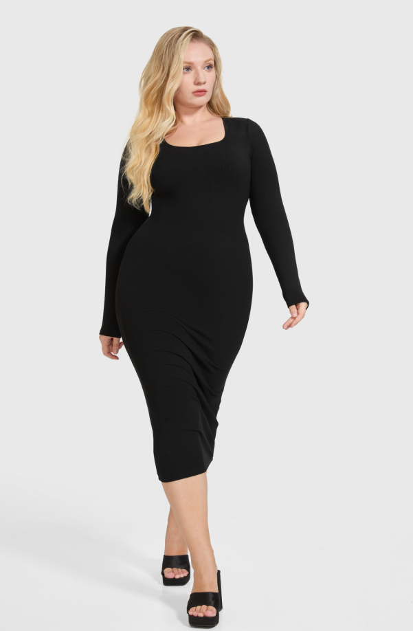 Sculpting Longsleeve Dress With Built in Shapewear