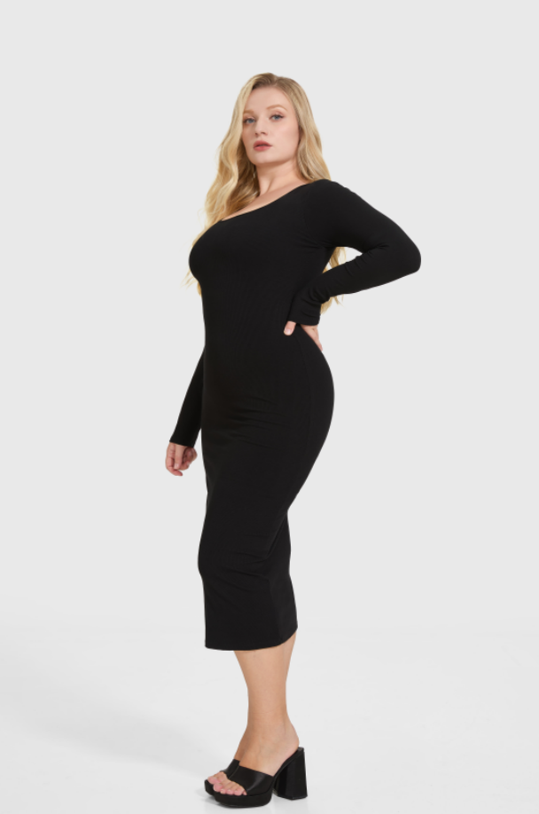 Sculpting Longsleeve Dress With Built in Shapewear