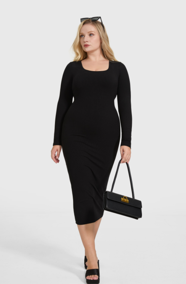 Sculpting Longsleeve Dress With Built in Shapewear