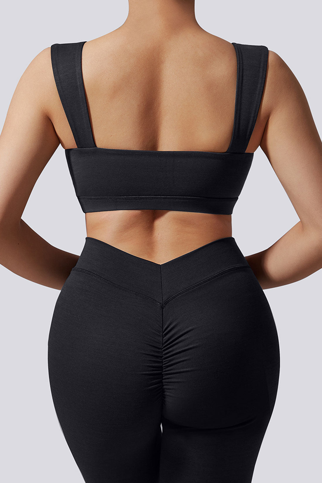 *Market-leading*V Waisted Butt Lifting 2Pcs Flared Legging Set