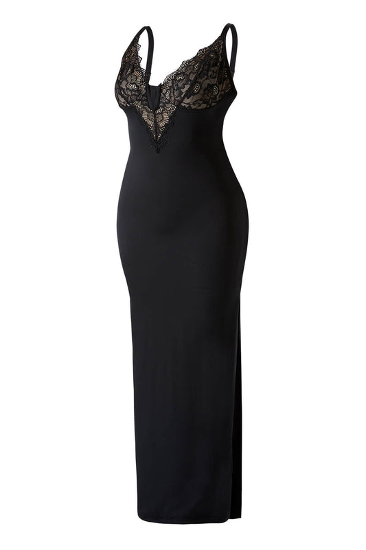 *Market-leading*Lace Deep-V Maxi Dress With Built-in Shapewear