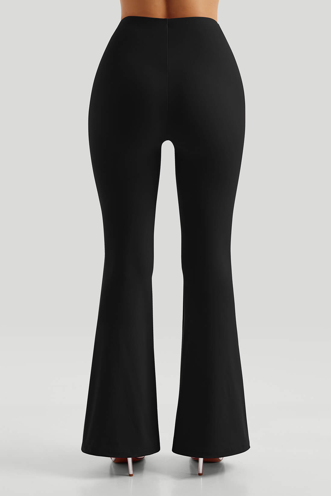 High Waisted Slim Fit Flare Leg Pants