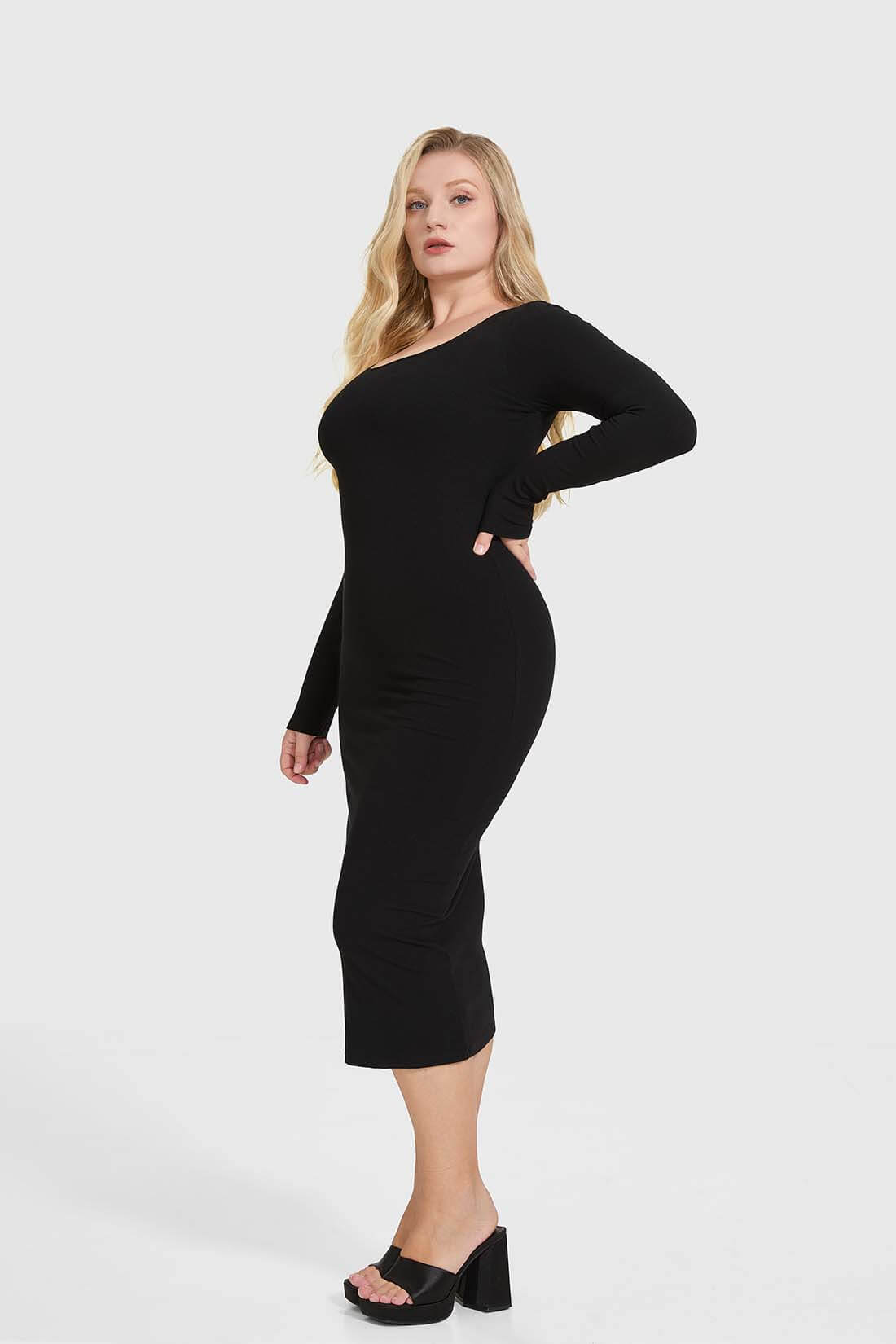Sculpting Longsleeve Dress With Built in Shapewear