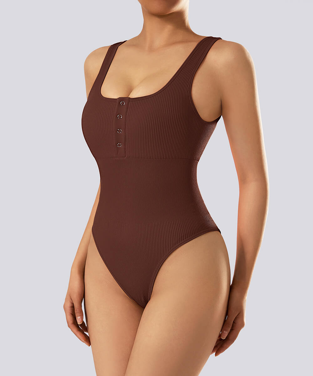 *Ambassadors-only*Thread Press Button Tummy Control Bodysuit