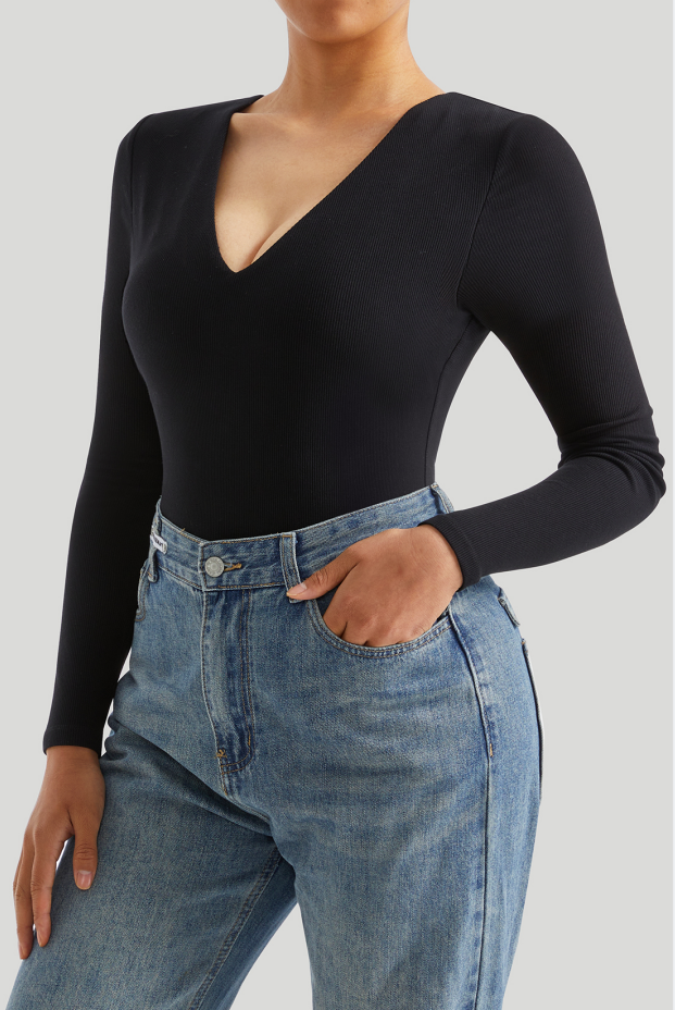 *Market-leading*V Neck Tummy Control Slim Fit Bodysuit