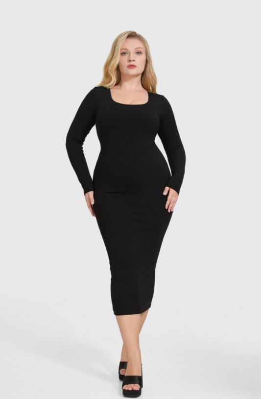 Sculpting Longsleeve Dress With Built in Shapewear