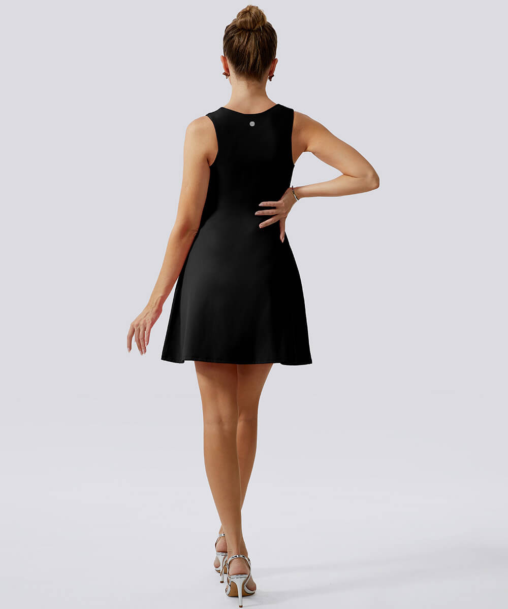 *Market-leading*Square Neck Mini Dress With Built-In Shapewear